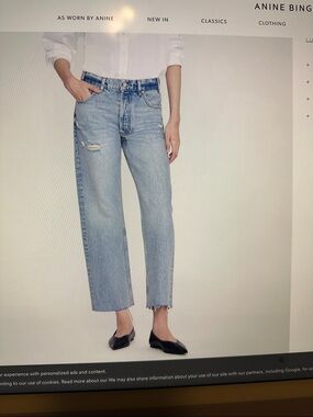 Anine Bing Gavin Jeans Size 28 in Blue Reservoir
